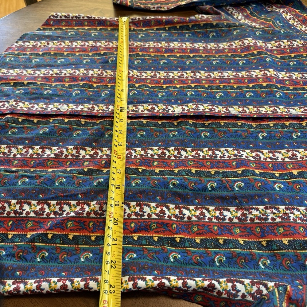 Color Color Color Shirt Size 22W Vintage Western Paisley Stripe Long Sleeve Top - Picture 4 of 13